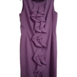 Doncaster Purple Sheath Dress Wool Fully Lined Large